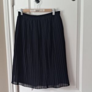 Banana Republic Black Midi Skirt Lined Elastic Pull On Firs Medium